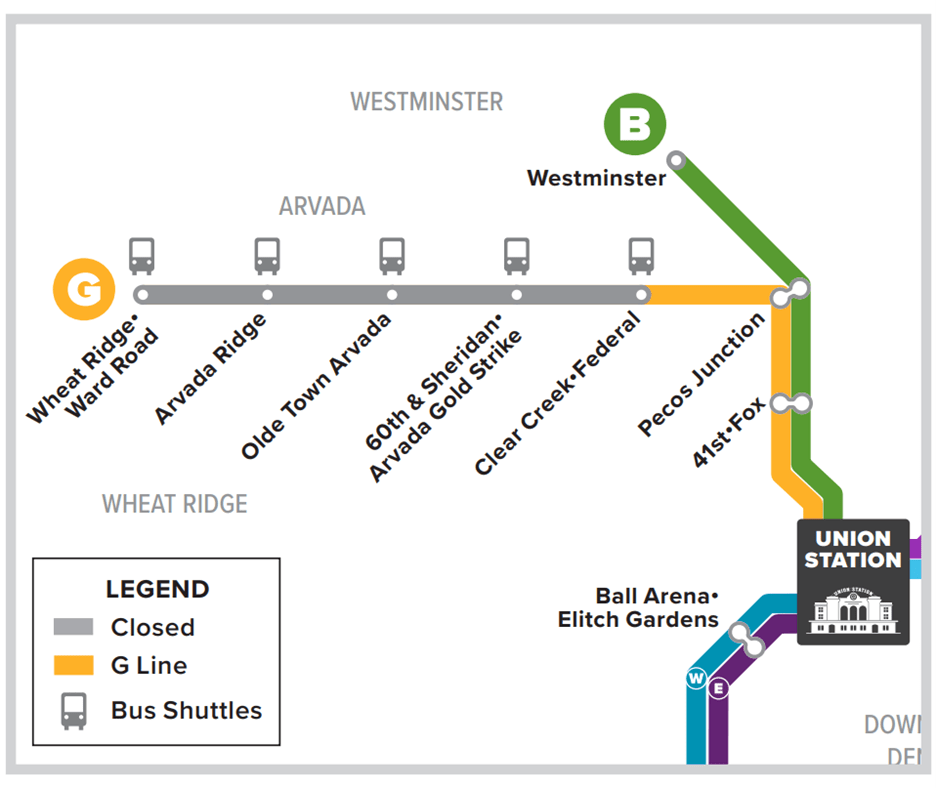 RideRTD's tweet image. 🚧 G Line maintenance this weekend (Oct 4–5).
🚌 Shuttles replace trains Wheat Ridge–Clear Creek•Federal.
🚆 Regular service Union Station–Clear Creek•Federal. Full service back Mon, Oct 6.
Plan ahead: rtdden.co/48MQU3F
#RideRTD #TransitUpdates