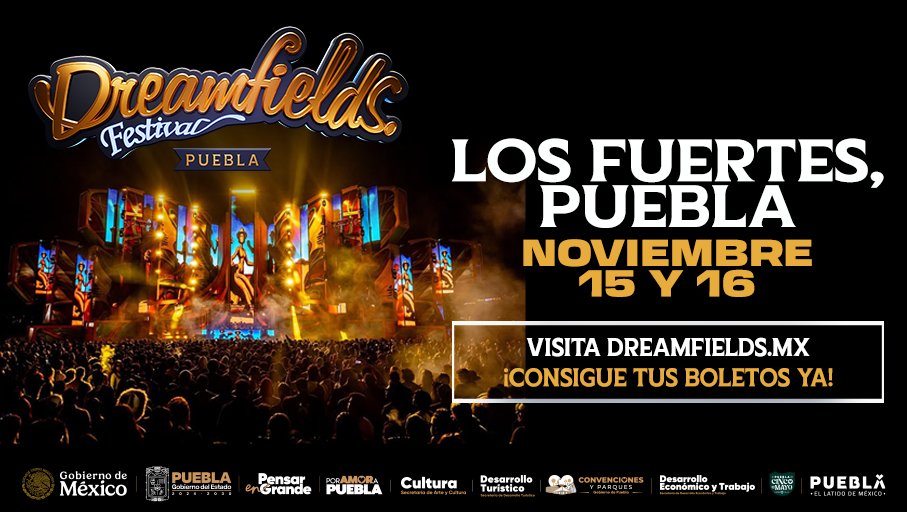 🤩El <a href="/Dreamfields_mx/">Dreamfields México</a> Festival confirma su llegada a Puebla los días 15 y 16 de noviembre 🎶🎚️🎛️. Los Fuertes será el escenario de este gran evento. Consigue tus entradas y conoce los detalles en: dreamfields.mx