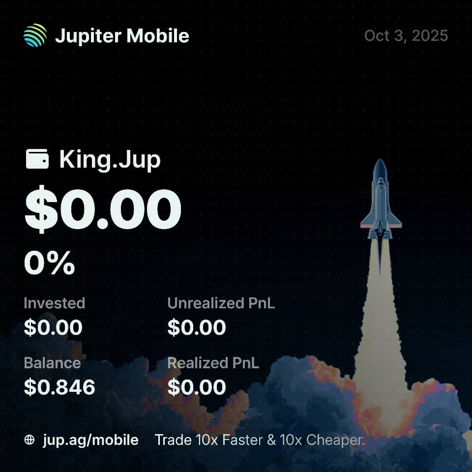 There's nothing to show off here <a href="/jup_mobile/">Jupiter Mobile</a>
Everywhere dry 😪 

Just $1 and a dream ✨️