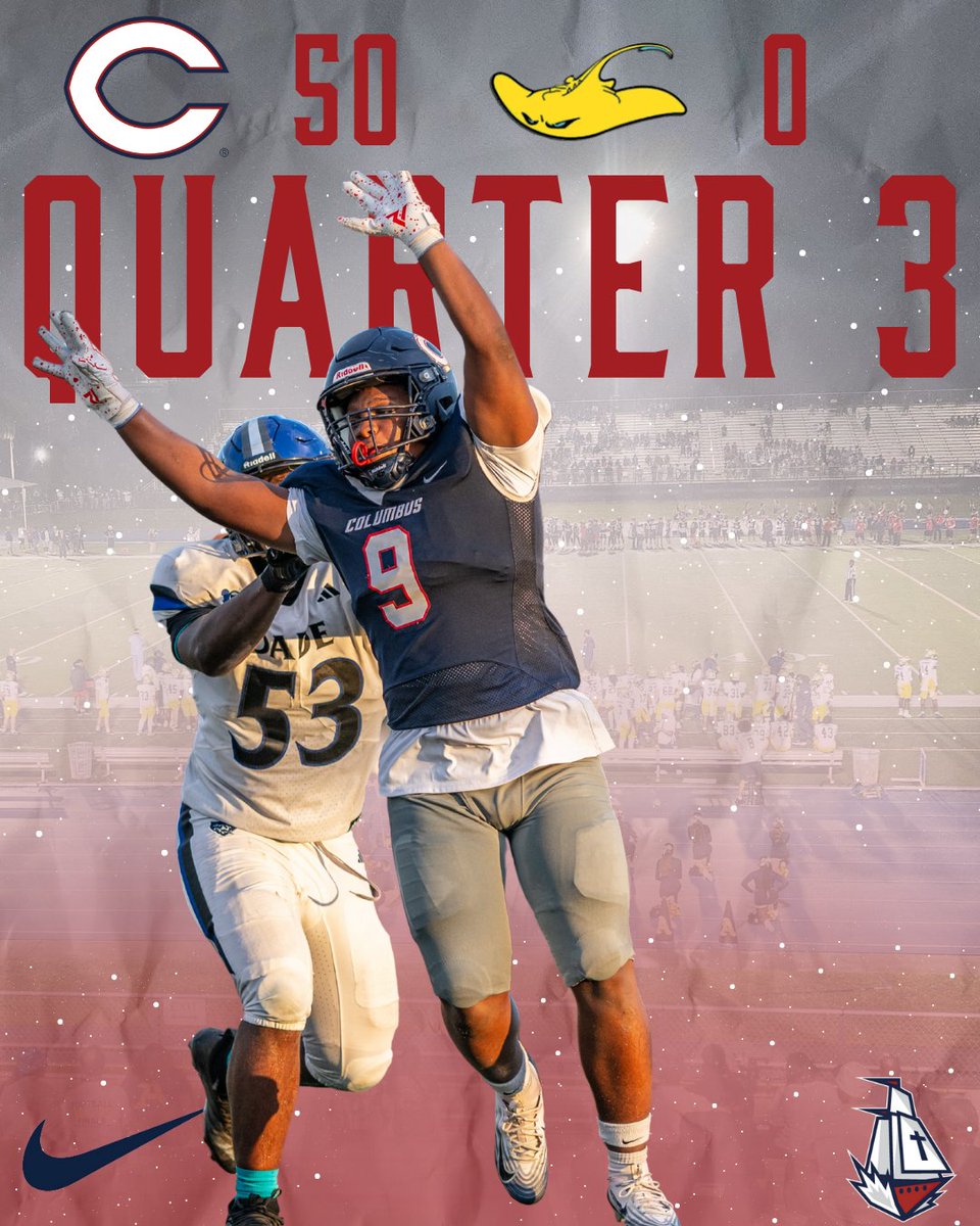 ColumbusFtball's tweet photo. π₯ End of 3rd Quarter
End of 3οΈβ£
Explorers vs Miami High
Score: Columbus 50 β Miami High 0
πΈ: @the_eclectic_photographer
#ColumbusFootball #CPride #ExplorersFootball #MiamiFootball #FloridaFootball #HighSchoolFootball #HSFootball #FridayNightLights #GameDayEnergy #GoExplorers https://t.co/jWgKuGYjHX
