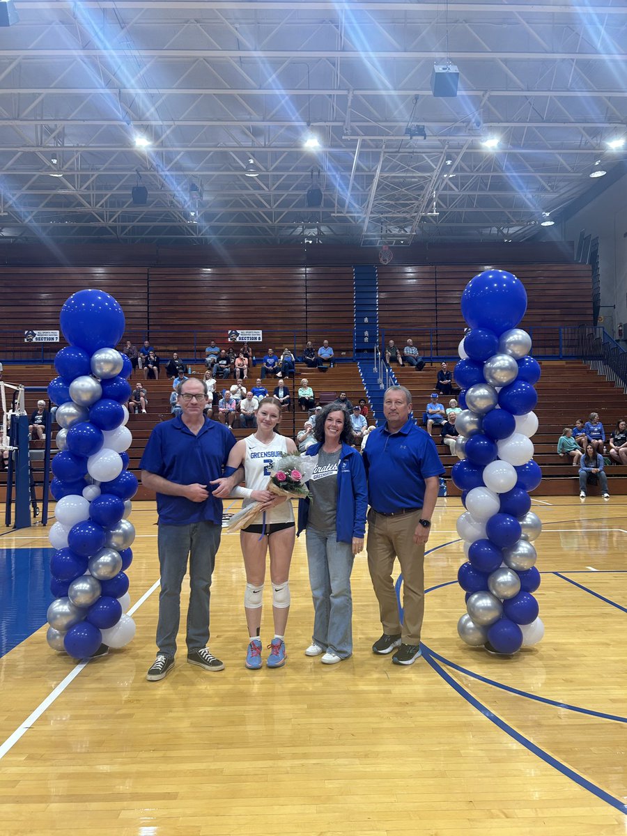 So proud of our Seniors! 
Thank you to each one for the time, dedication and heart you continue to bring each time you step on the court! 💙

<a href="/GCHSPirates/">Greensburg Comm HS</a> <a href="/GoPiratesGCHS/">Greensburg Pirates</a> <a href="/IHSAA1/">IHSAA</a> <a href="/ihsvca/">IHSVCA</a> #gchsvolleyball