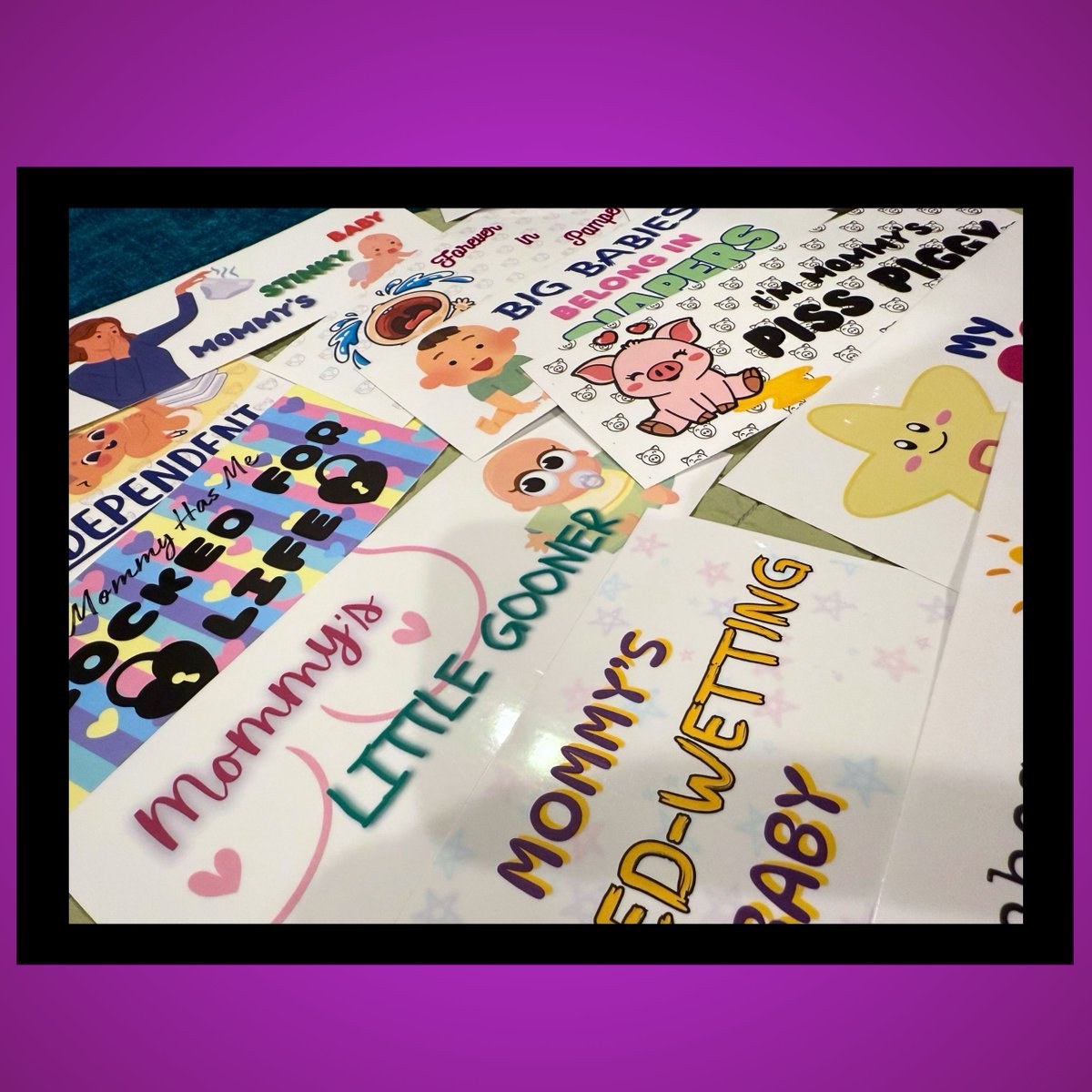 AngelaFire_'s tweet photo. Lots of updates and NEW diaper tape designs on my ABDL Etsy shop!  Custom requests welcome, too!  Tape up with Miss Angela~!  https://t.co/VvpqL7HwXk https://t.co/WOpivumtAT
