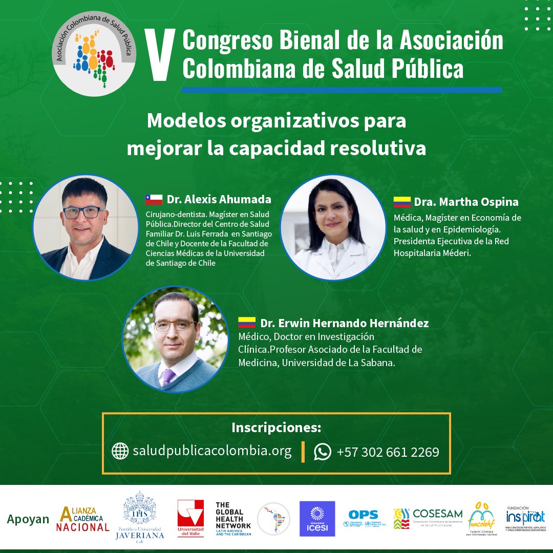 La forma en que se organizan nuestros sistemas de salud marca la diferencia
En el V #CongresoBienalACSP tendremos la oportunidad de explorar modelos innovadores que aumenten la capacidad resolutiva en salud pública
🔗 Inscríbete en 👉 saludpublicacolombia.org/v-congreso-bie…
#ACSP