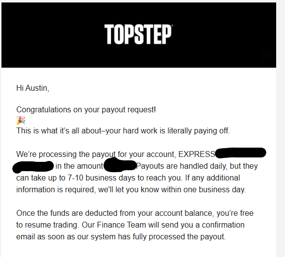 PropFirmReaper's tweet photo. 2 account payout tonight! Thanks @Topstep . #payouthunting #killconfirmed #TheWay https://t.co/oohdslMNOY