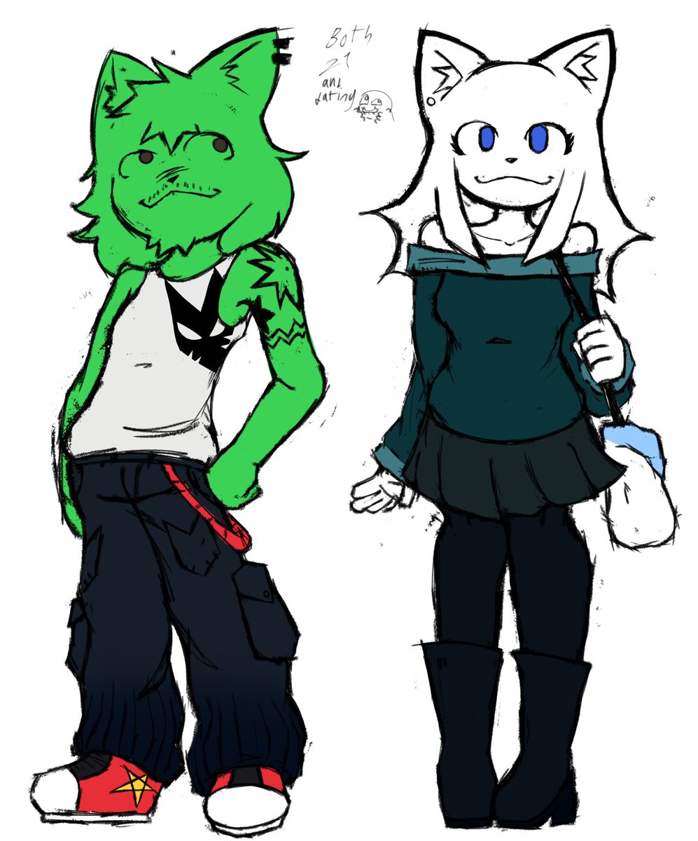 green and blue adults