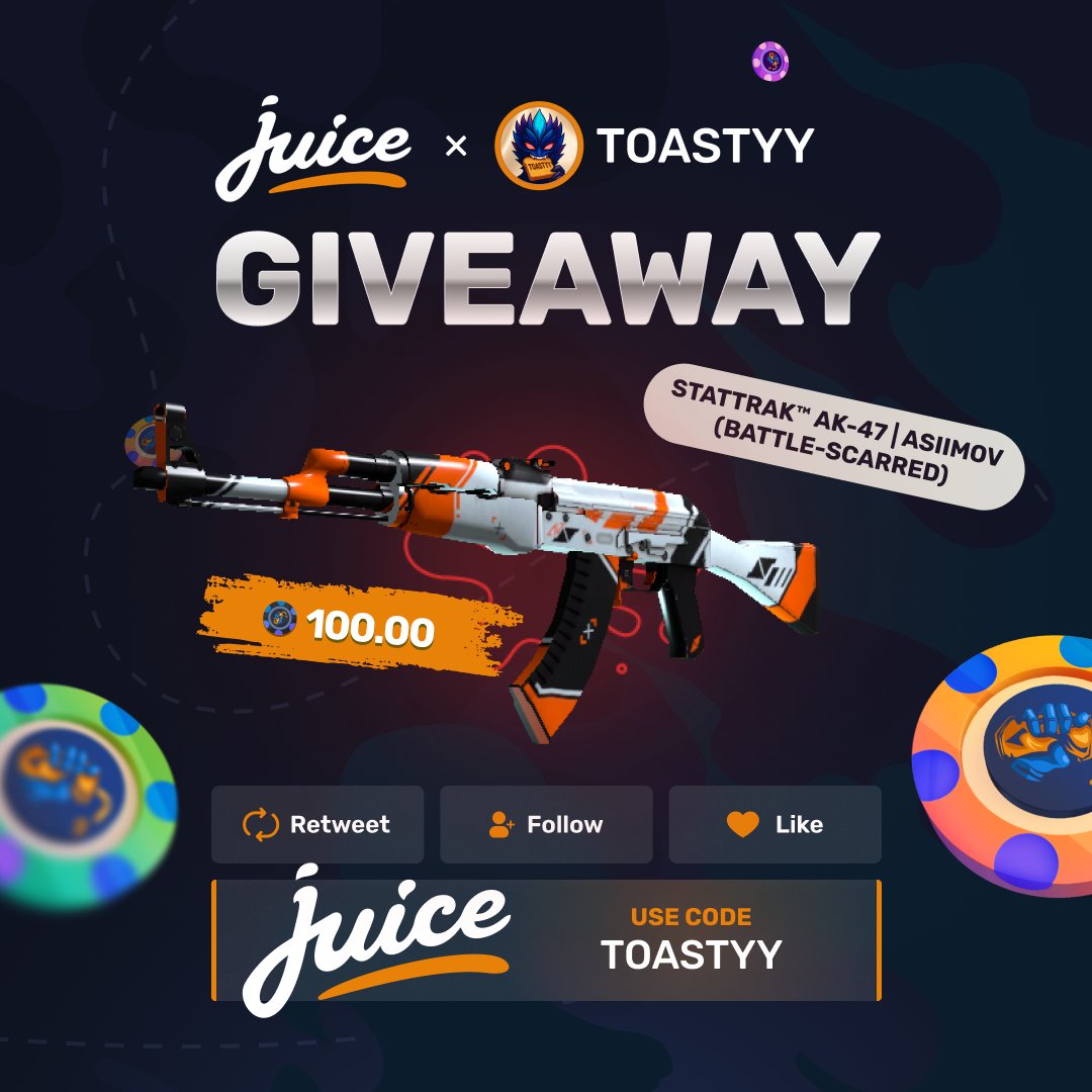 ToastyyGambles's tweet photo. To celebrate the launch of https://t.co/AE121yYDtf, I teamed up with them and we are giving away $100 to 1 Lucky Winner!!

TO ENTER:
✔️Must Be Following Me &amp; @juicedotgg  
✔️LIKE + RT
✔️TAG 2 FRIENDS

Rolling 10.10.25
GL 🧃 https://t.co/CwfXYfiJRV