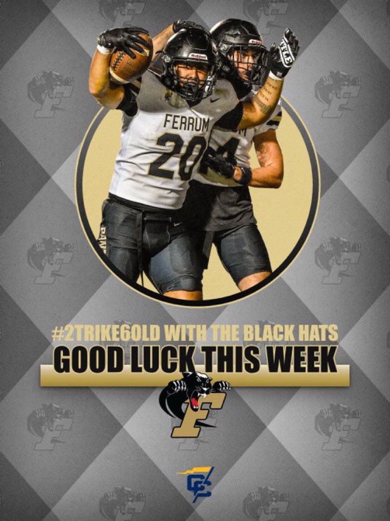 Thank you <a href="/_Coach_Clark/">Cameron Clark</a> and <a href="/FerrumFootball/">Ferrum Football</a> for the good luck