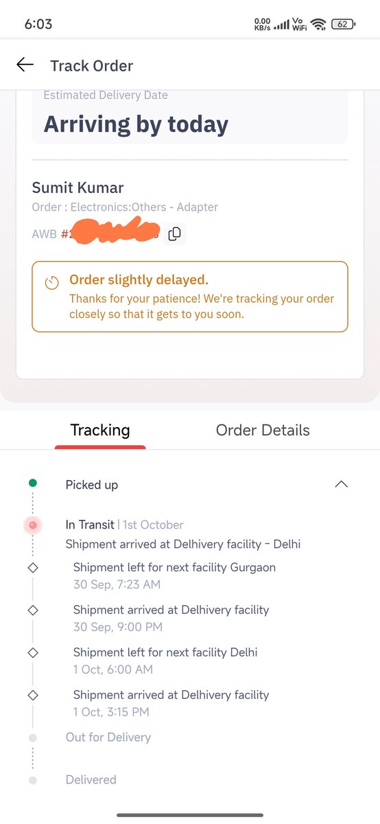 Sumit_3000_'s tweet photo. @delhivery @help_delhivery @delhivery @help_delhivery Package was supposed to be delivered by 29th Sept. It’s 3rd Oct today and still not delivered. Shockingly poor service. https://t.co/IRfy7kO0ky