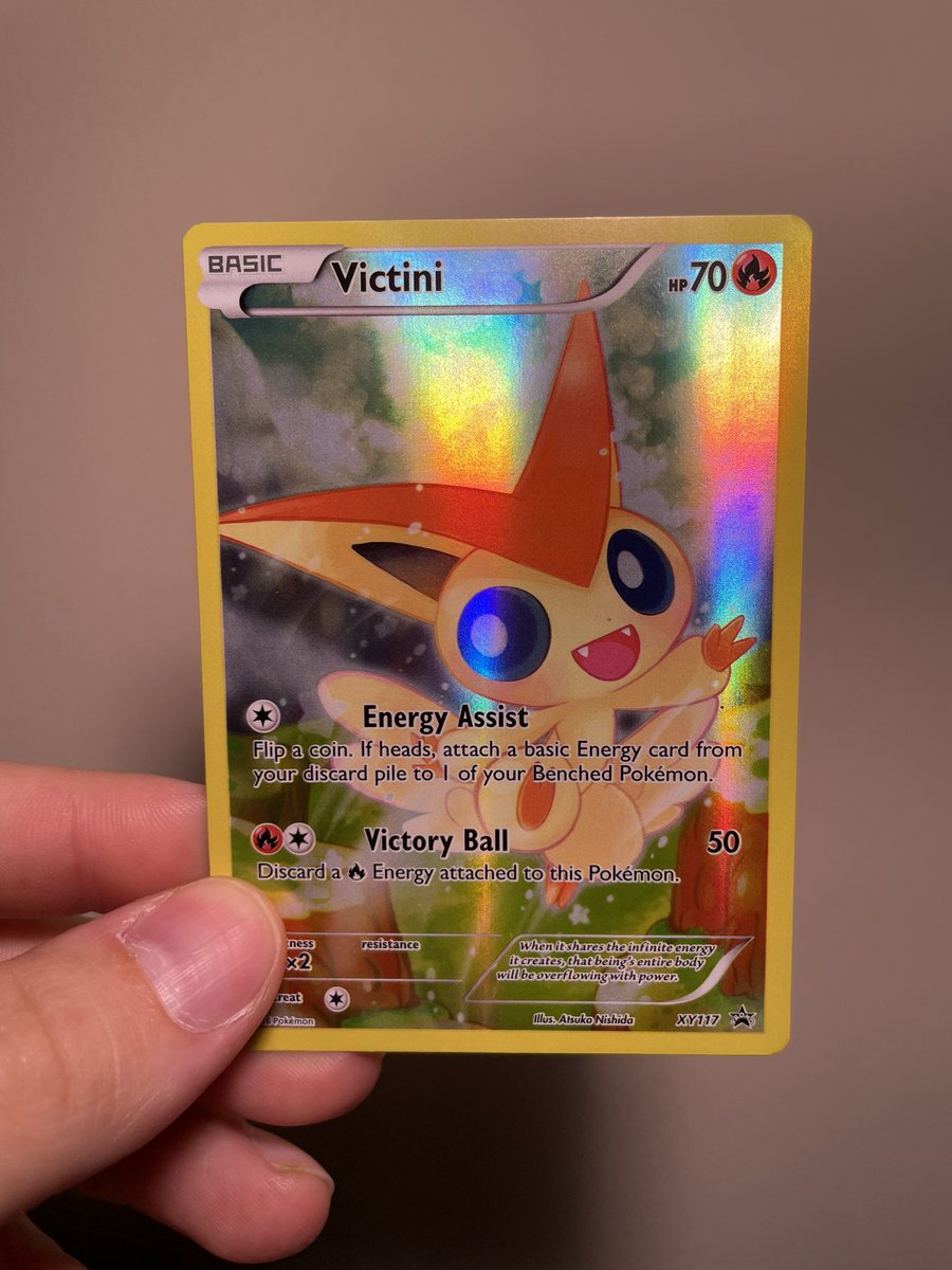 Massive thanks to the scalper king himself, <a href="/lunar_v2/">lunar</a>, for helping me add this Victini promo to my collection!🤟🏼💯