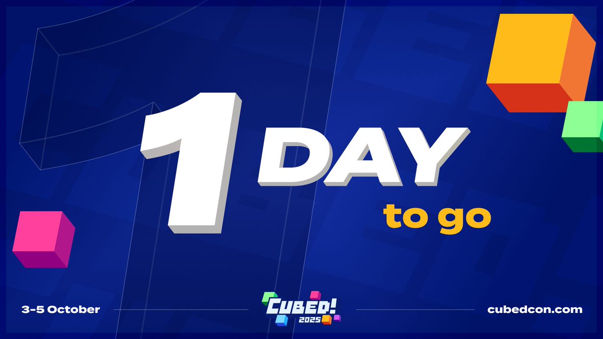 CubedCon's tweet photo. Just under one day till Cubed! 2025 Opens for another fun filled year!

Make sure to claim your free ticket or upgrade to VIP Ticket: https://t.co/bx367KlVnb

#Cubed2025 #CubedCon #Minecraft #Event #Charity https://t.co/fgKo7JOzOq