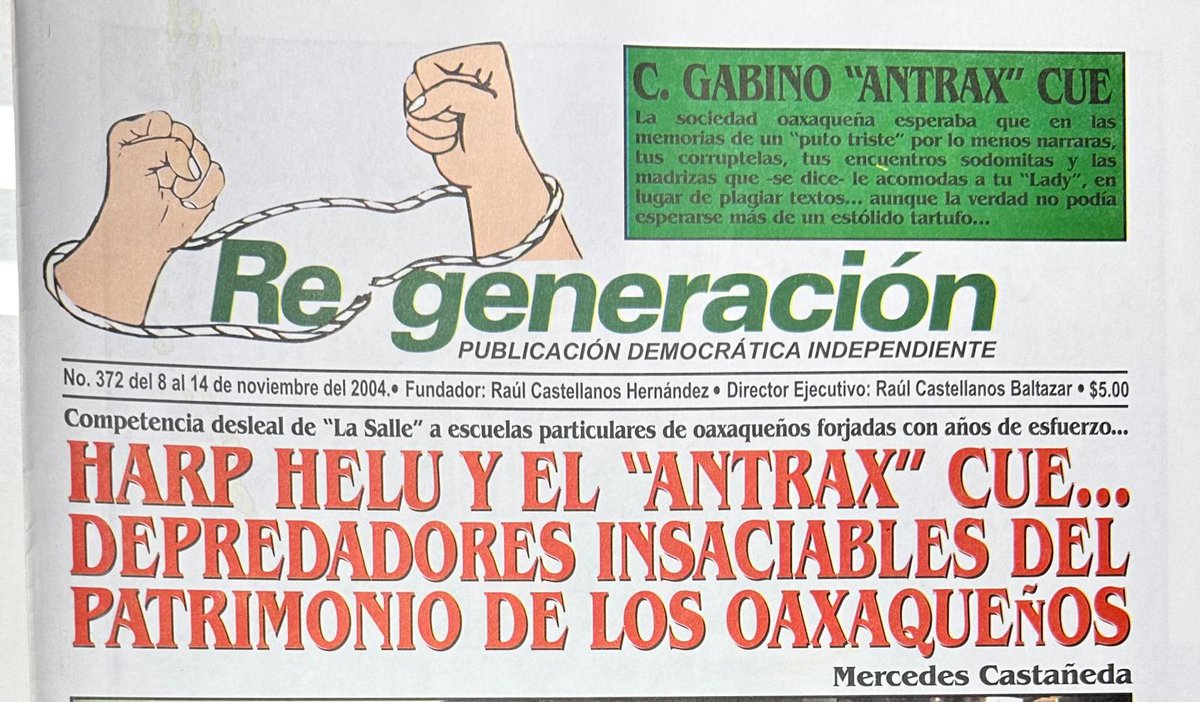 !LA HISTORIA ES LA HISTORIA! El 2 de octubre de 1992 publiqué el primer número del SEMANARIO DEMOCRATICO INDEPENDIENTE REGENERACIÓN. Al día de hoy regeneración.com.mx TV. Con una entrevista al Ing. HEBERTO CASTILLO Realizada en su despacho. Grandes recuerdos compartidos.