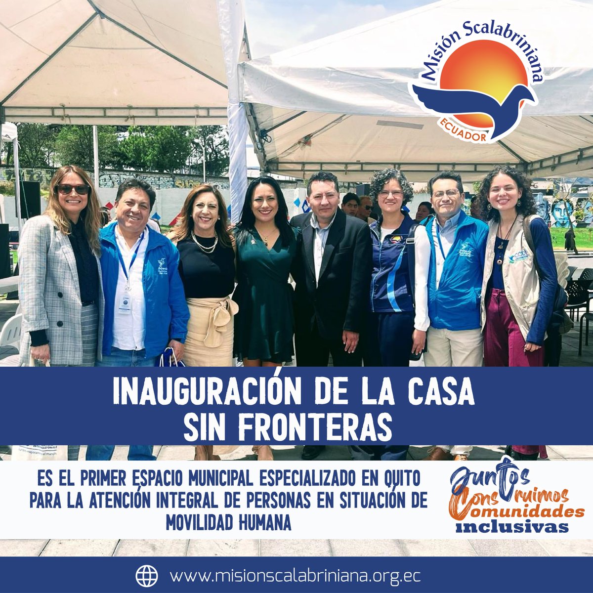 Scalabrinianas's tweet photo. Misión Scalabriniana, junto a otras organizaciones aliadas, fuimos testigos de la inauguración de la Casa Sin Fronteras un espacio municipal especializado en Quito para la atención integral de personas en situación de movilidad humana

#juntosconstruimoscomunidadesinclusivas https://t.co/n5lusratnc