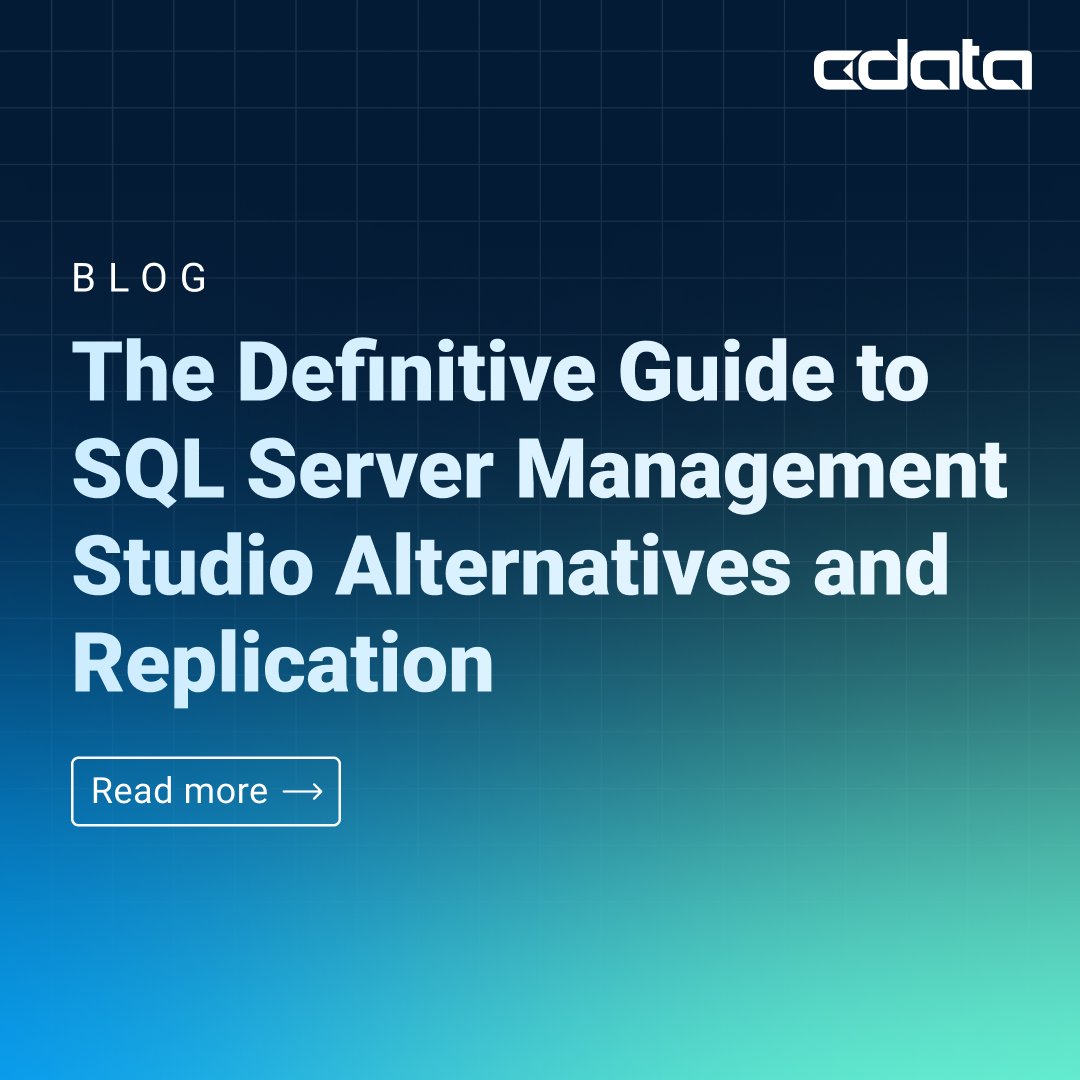 cdatasoftware's tweet image. SSMS is built for SQL Server. Replication today needs speed, control, diversity & cloud readiness.
Here’s what teams are using instead → bit.ly/42ioQ4g
#CData #SSMS #AzureDataStudio #DataTools