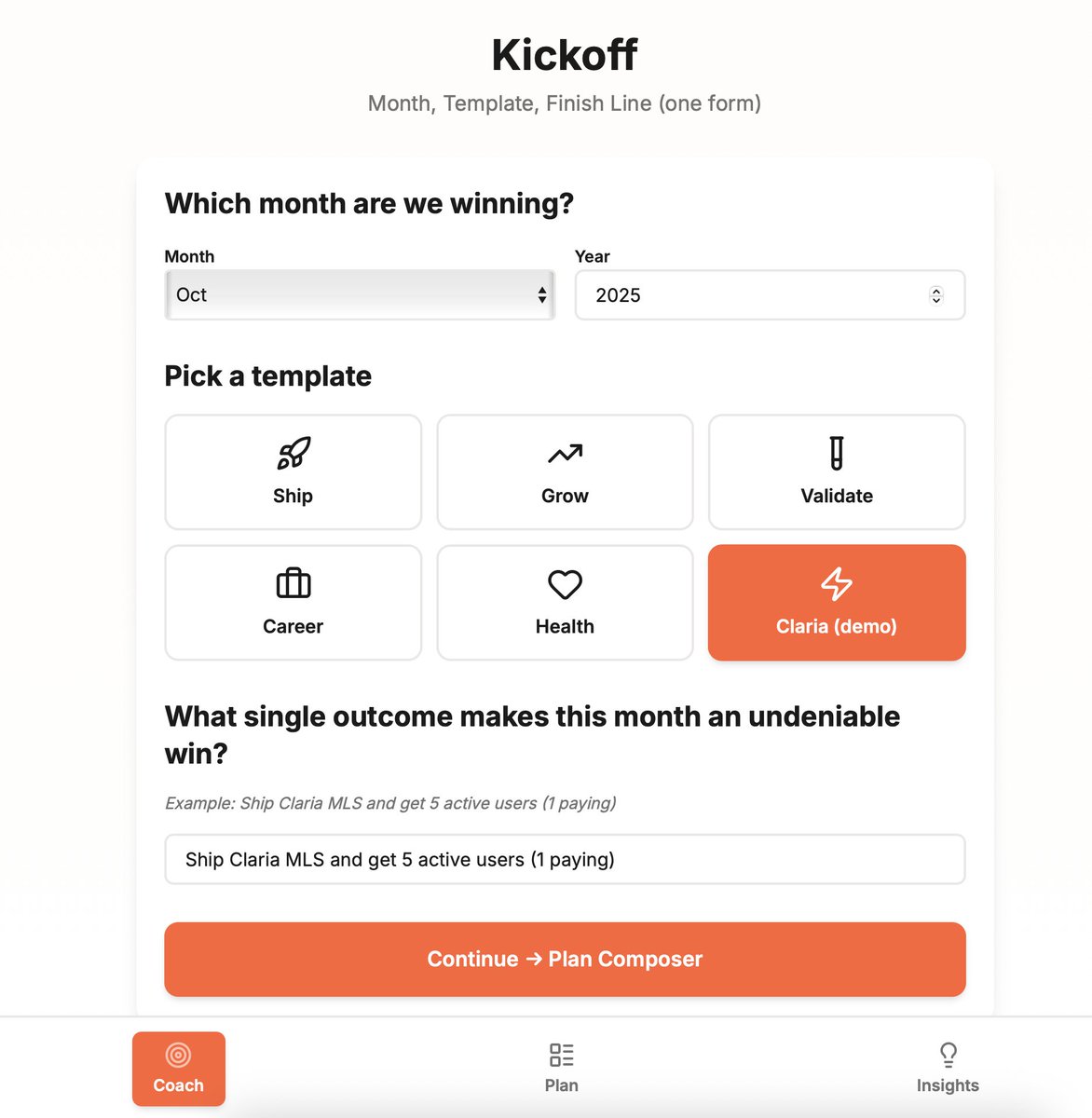 New month, tick tok
Funding Breakthrough Lab ends Oct 31. Deadline here
Use MonthlyPlan.app to track daily, monthly, etc
If you’re on a deadline too, join me: monthlyplan.app
Let’s finish October with receipts.
#product #ai #productivity #startups #builderinpublic