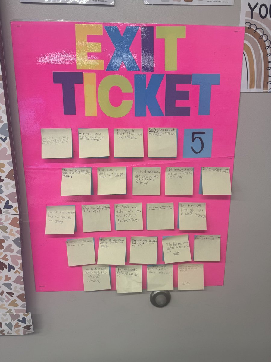 Fancy5thTeacher's tweet photo. I love a quick check #ExitTicket @HumbleISD_ACE @Humble_ElemELA https://t.co/GyGOwSVIpJ