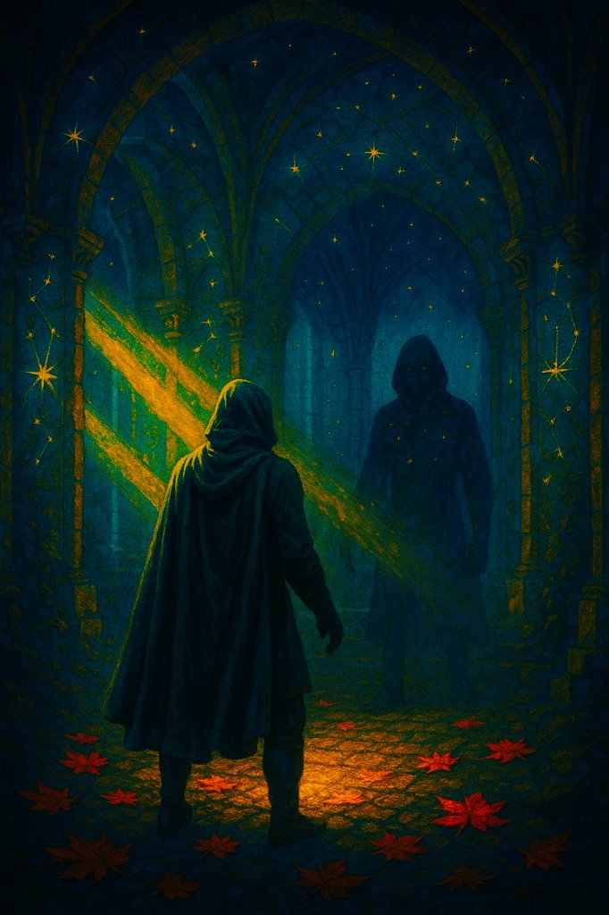 The hall filled with night’s design, stars carved in stone. In that radiance I met the figure I feared most....myself.

#PulpFable #digitalart #art #fantasyart #digitalartwork #fantasy