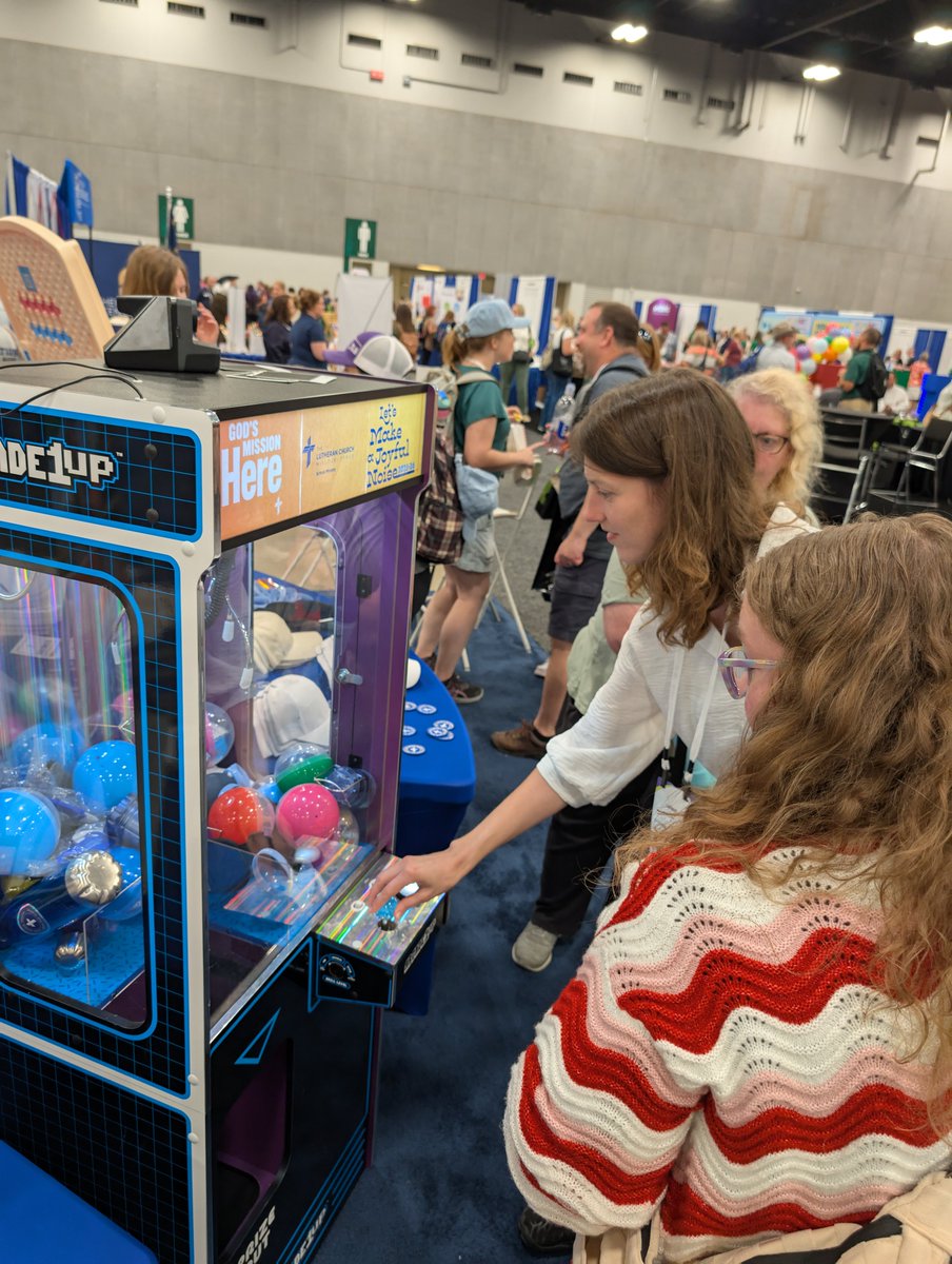 LCMSSchools's tweet photo. Educators are showing off their Claw Machine skills and testing their aim with Plinko here at the LCMS School Ministry booth at LEA Convocation!
Tell us: If you could win one prize from a claw machine, what would it be?
Come find us and let’s make a joyful noise!
#LEAConvocation #LutheranEducation #SchoolMinistry #luthed