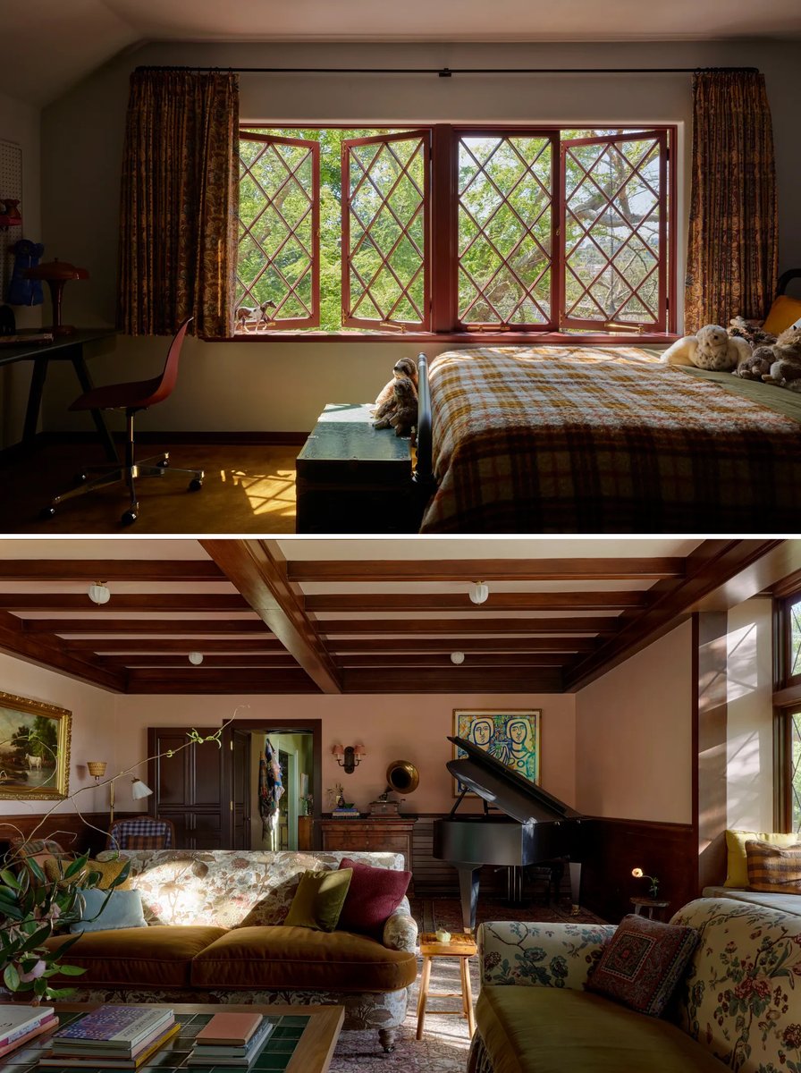 dig this home featured in the new architectural digest. it's a 1906 tudor in pasadena, originally built as a horse stable for a large estate and now converted into a home.