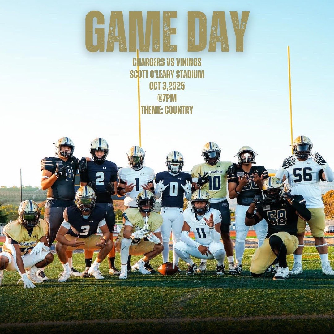 HOMECOMING GAME

Dos Pueblos Chargers vs Hueneme Vikings
Friday, October 3 | 7PM
Scott O’Leary Stadium

Theme: Country
Be loud. Be proud. Pack the stands