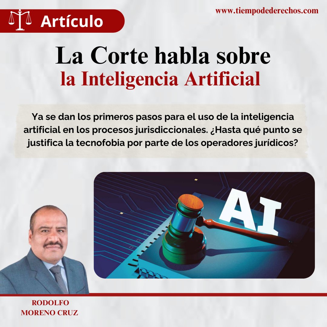 #Artículo | Octubre | 2025

“Las y los jueces, al usar herramientas de #IA, deben observar cuatro principios mínimos: proporcionalidad e inocuidad, protección de datos personales, transparencia y explicabilidad, así como supervisión humana. “

Rodolfo Moreno Cruz para