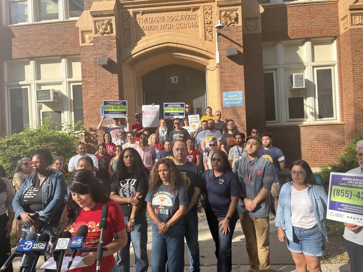 ⁦right now: CTULocal1⁩ and supporters say “hands off our school communities and our children” to federal government. More tonight on ⁦<a href="/nbcchicago/">NBC Chicago</a>⁩