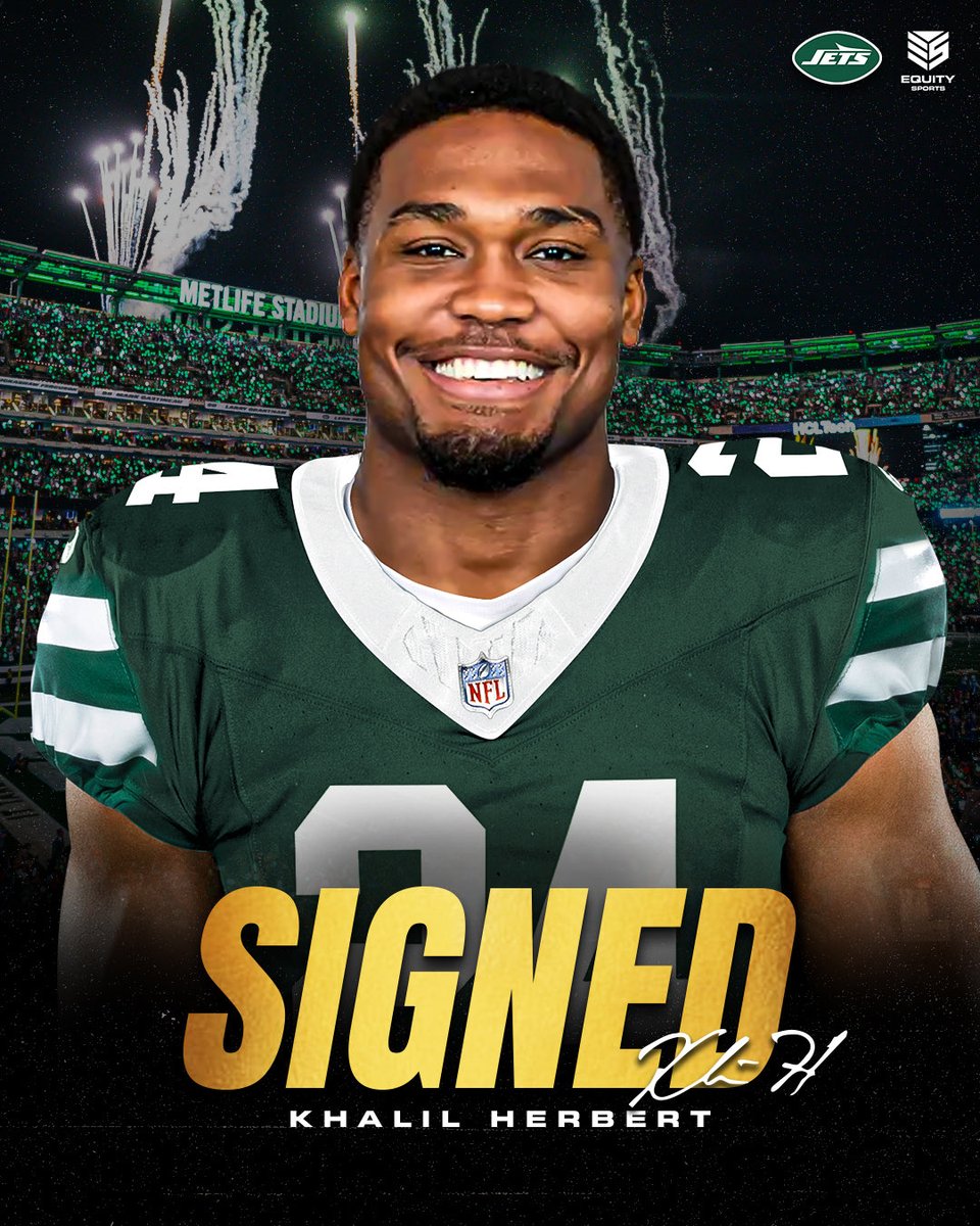 EquitySports's tweet photo. Congratulations @JuiceHerbert on signing to the active roster with the @nyjets ✍️🧃 https://t.co/yz4vk63JLJ