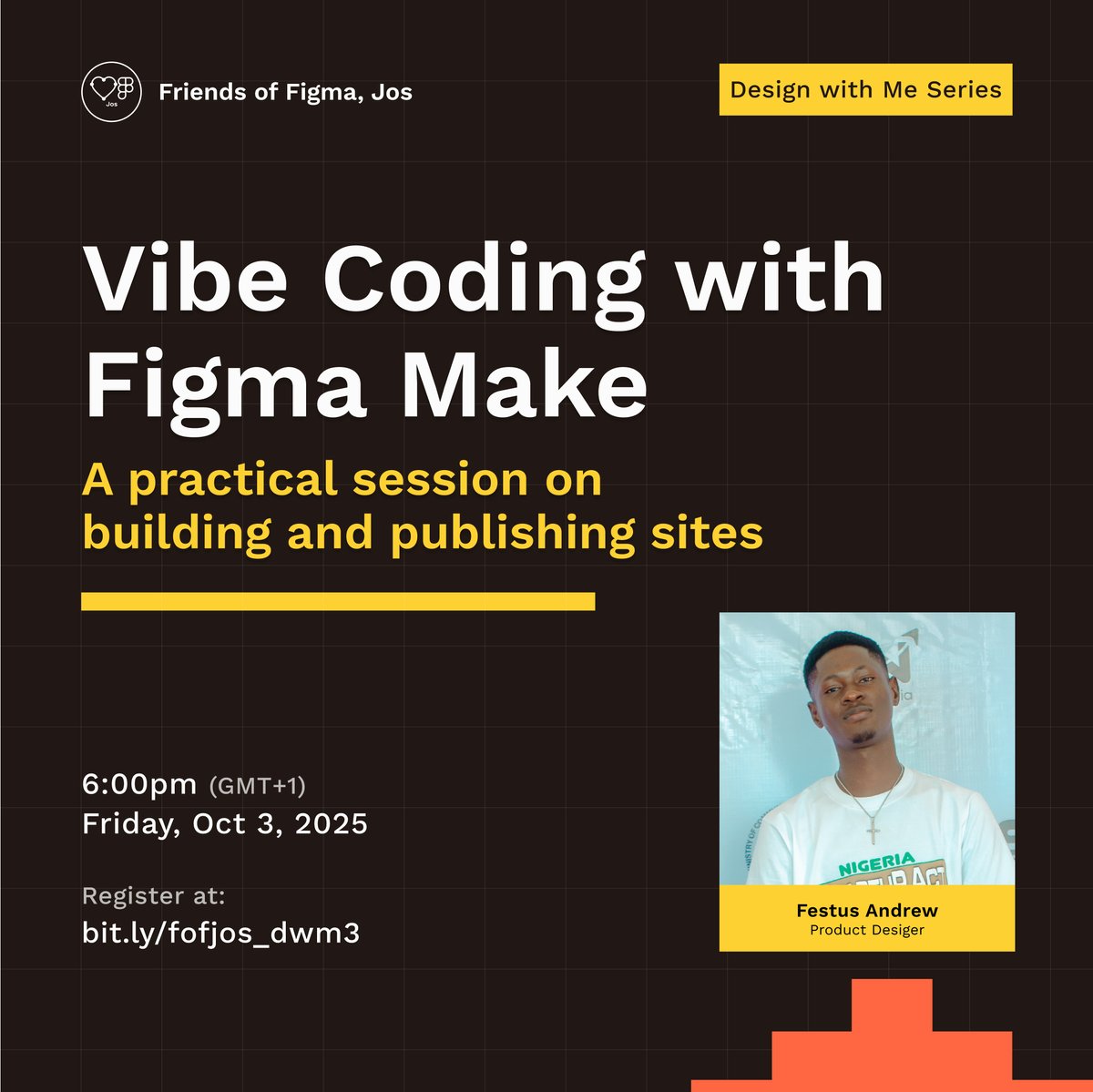 fof_jos's tweet photo. New to building and publishing sites in @figma?
This session is for you!
Sign up here - https://t.co/IKMMCsBk2E
#fof_jos #friendsoffigma #figmamake https://t.co/l1CAxc31ld