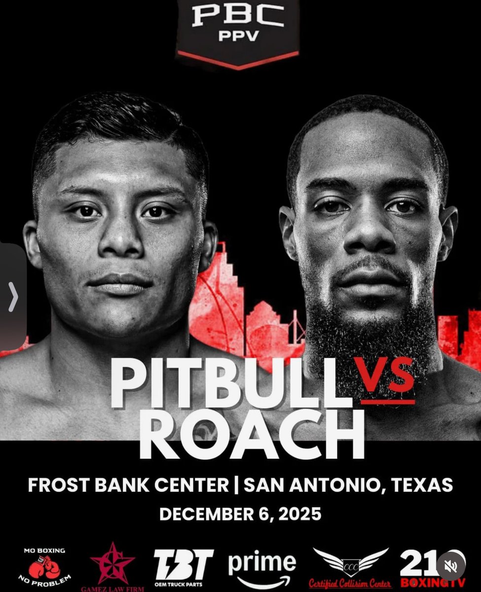 ESPN confirms 210BoxingTV

Pitbull vs Roach

December 6

San Antonio!!

#BOXINGnBBQ 
#Boxing