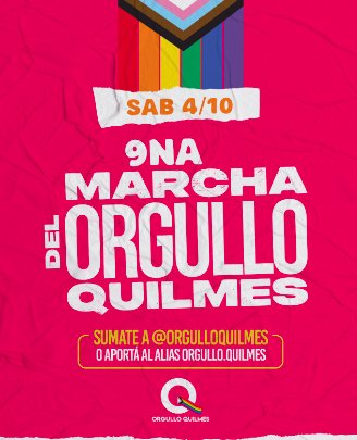 Este sábado 4/10 nos vemos en la 9a Marcha del Orgullo en Quilmes!! 🏳️‍🌈 💚💪🏽

¡Ante el odio y la crueldad, respondemos en las calles con orgullo! 

14hs en Rivadavia y Sarmiento - Plaza San Martín.

<a href="/CampAbortoLegal/">#EsLey #SeguimosEnCampaña💚</a>