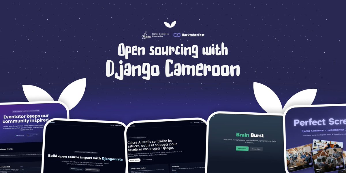 🚀✨ Open source is thriving in Cameroon!
The Django Cameroon Community is joining the global Hacktoberfest movement to build, share, and inspire with impactful open-source contributions.

 #Hacktoberfest2025 #DjangoCameroonXHacktoberfest #OpenSource