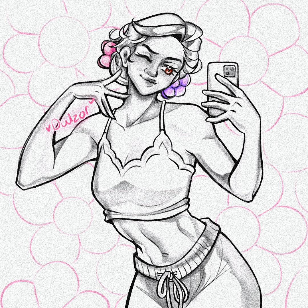 Drew my outfit of the day for day 2 of Inktober hehe