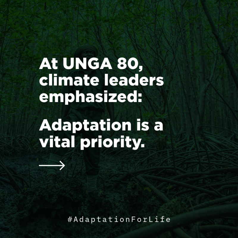 unfoundation's tweet photo. At #UNGA80, leaders across sectors reflected on climate adaptation — and moving from pledges to concrete action and investments.
Swipe for some of the highlights.
Watch the full #UNGA event co-hosted with @DanChurchAid & @TalanoaReal: https://t.co/YqVZO874bj
#AdaptationForLife