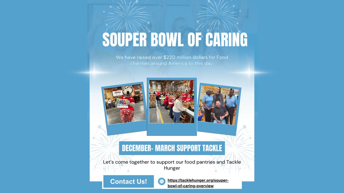 souperbowl's tweet image. As we get closer to the BIG GAME, let&apos;s remember what it is all about! One team. One bowl. Big impact. 🏈 🦾
Give where you live. #GiveLocal 💙

See the difference YOU can make: tacklehunger.org

#SouperBowlofCaring
#TackleHunger #NoOneGoesHungry
#StudentsTackleHunger