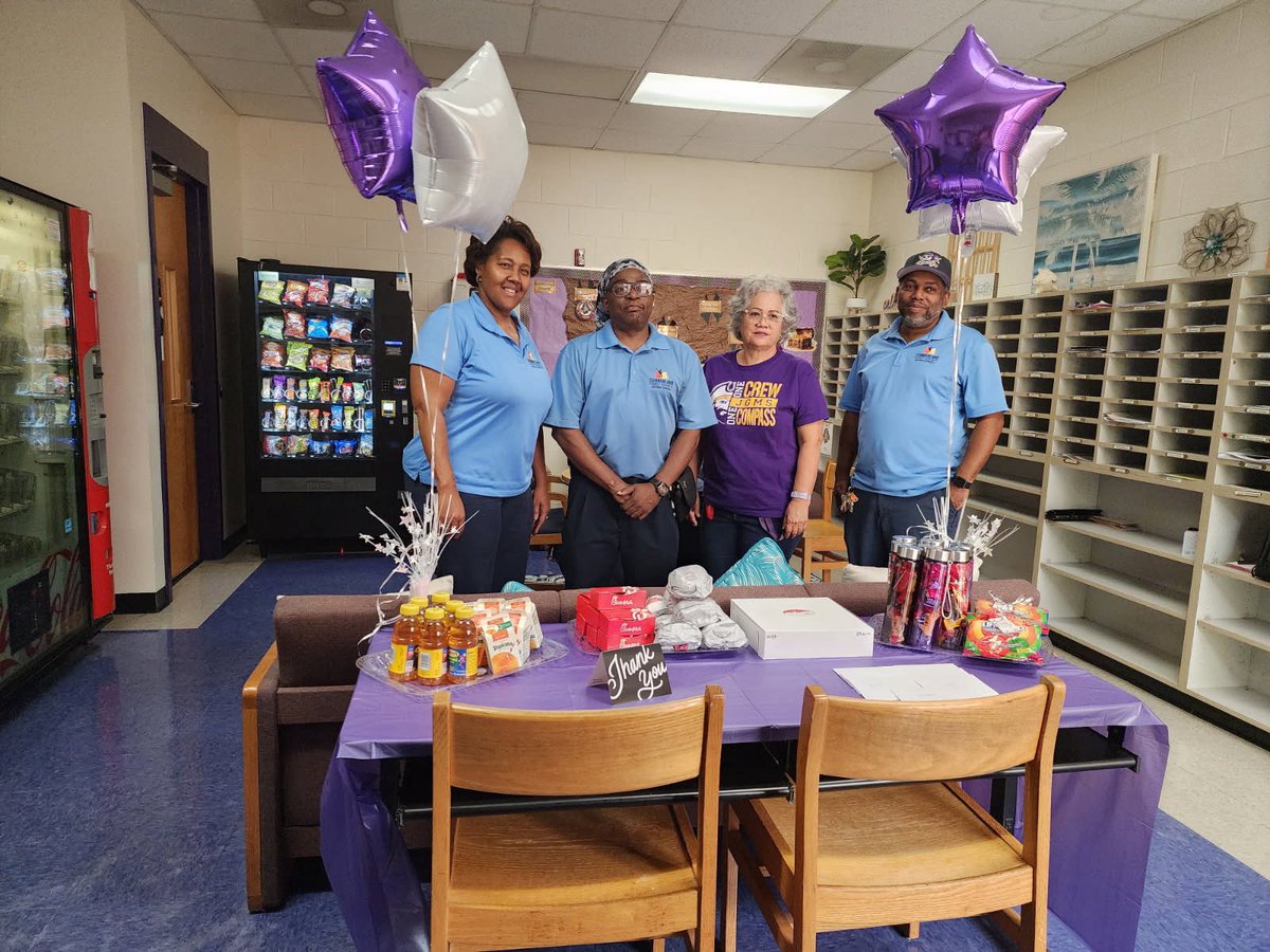 Today we celebrated our Custodians! We are so thankful for all they do for our students and for our school! We love you and appreciate you!! Thank you to the PTA board who donated breakfast! <a href="/TashaTeaches_11/">LaTasha Hicks</a>  <a href="/LatreiciaAllen/">Dr. Latreicia Allen</a> <a href="/JGMS_AP_AD/">Bobby Dorman</a> <a href="/jgmspirates/">John Griffin Middle School</a>