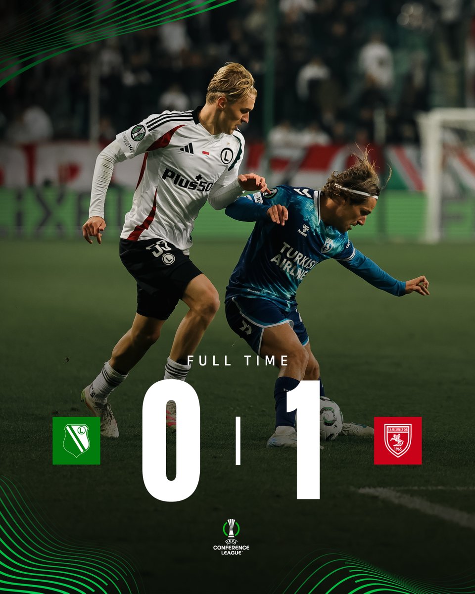 ⏱️ 90+4' :  Maç bitti!

Legia Warszawa 0 - 1 Samsunspor

#LEGvSAM #Samsunspor #UECL #AtatürklüArma #FromSamsuntoEurope #UEFA #ConferenceLeague