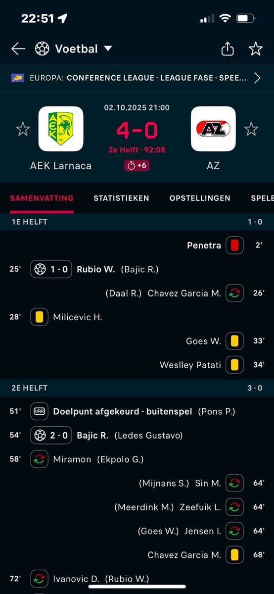 Bartt033's tweet photo. Wat is er in vredesnaam aan de hand met de Nederlandse ploegen? Is het niveau Europees en landelijk zo achteruit gegaan? #FEYAVL #AZ  #OMAJA https://t.co/oMonForom8