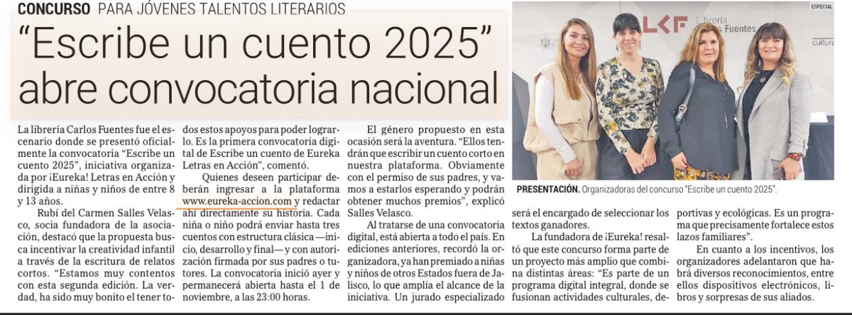 Escribe un cuento 2025 abre convocatoria nacional para jóvenes talentos literarios

informador.mx/cultura/Escrib…