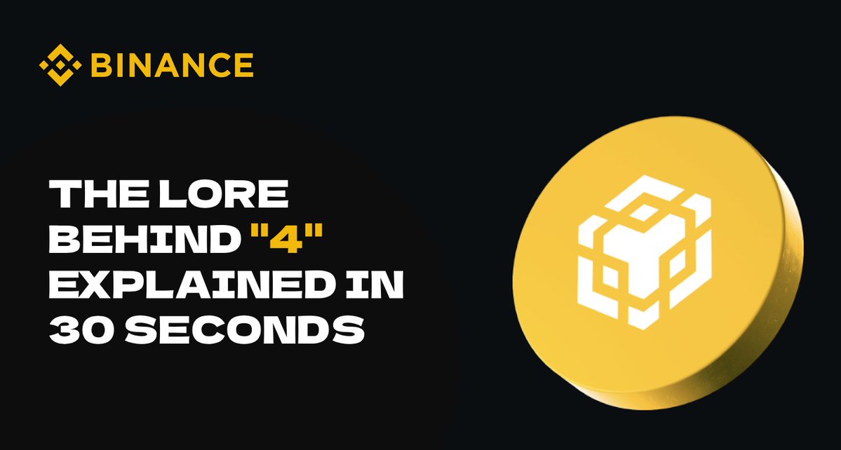 everyone on bnb is spamming “4"

but most people still don’t even know what it means.

they just see <a href="/cz_binance/">CZ 🔶 BNB</a>  say it, or their favorite KOL repeat it, and copy

so here’s the context:
“4” is literally a code

cz started using it years ago on twitter. instead of replying to