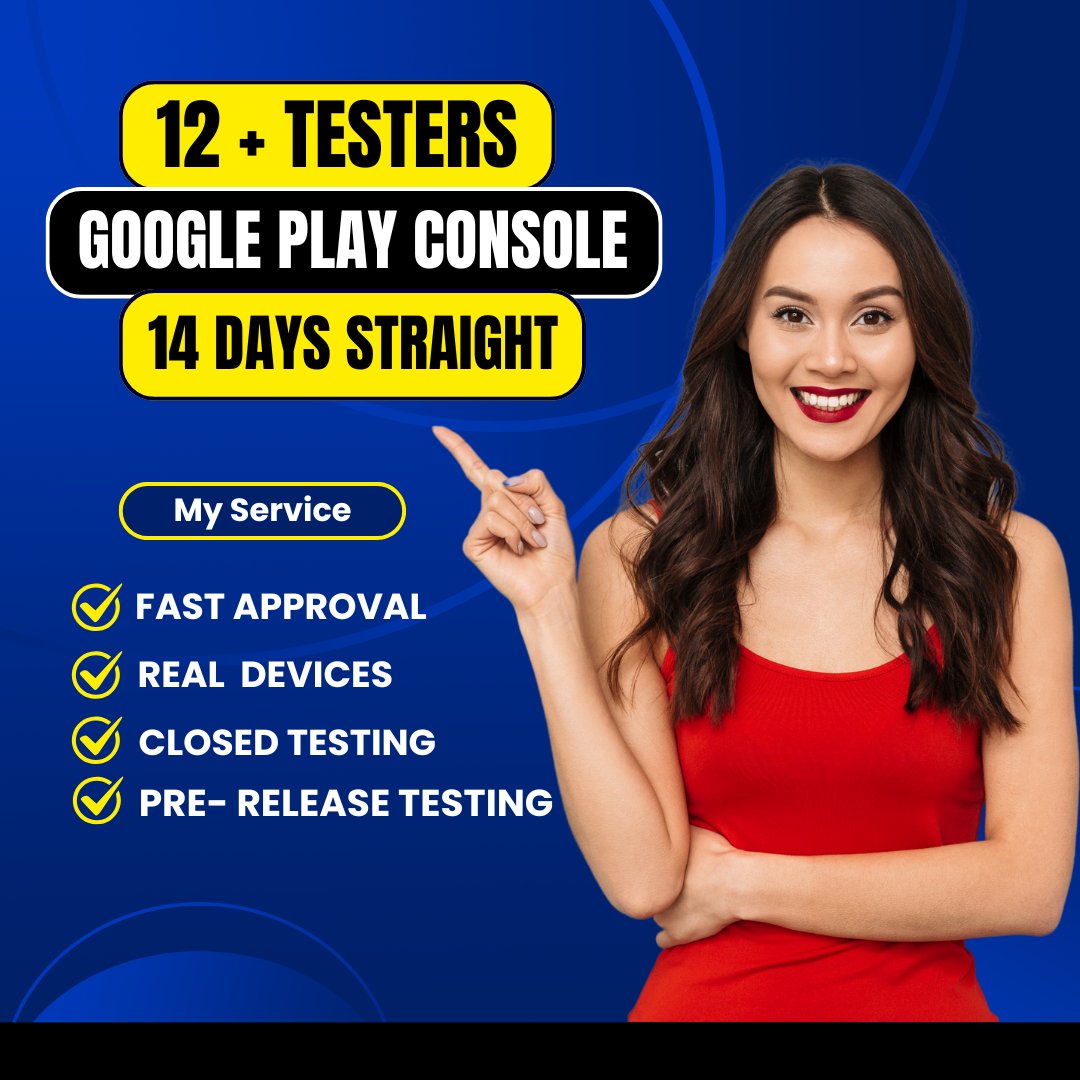 MstSoniaReza's tweet image. Are you launching a new Android app on the Google Play Store and need #12TestersGooglePlay to publish your app to the Google Play Console?

➡️Visit Now: fiverr.com/s/38grK6A

#AppTesting  #GooglePlayTesting #AndroidAppTesting #AppLaunch  #MobileAppTest #TestMyApp #AppTesters