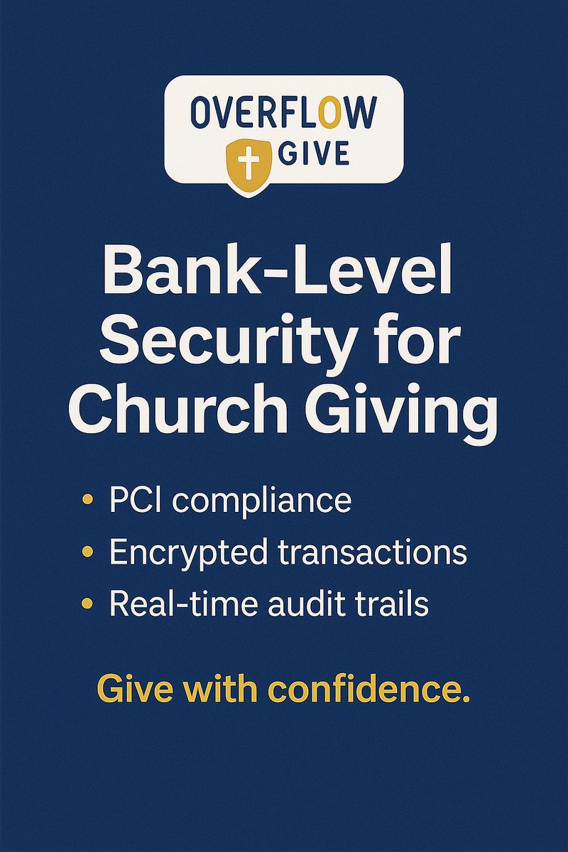 overflowgiver's tweet image. Churches handle God’s money — trust is everything. 🙏

That’s why Overflow Giver is built with bank-level security:
🔒 PCI compliance
🔒 Encrypted transactions
🔒 Real-time audit trails

So your congregation gives with confidence.
#FaithMeetsTech #SecureGiving