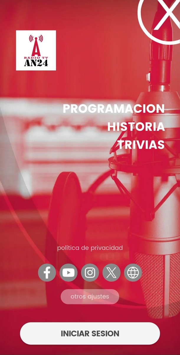¡ACTUALIZAMOS LA APP AN24! 
Te invitamos a que te bajes o actualices la nueva app AN24 Radio + Video, con nuevas y múltiples funciones que esperamos sean de tu agrado. 
Link Android:
play.google.com/store/apps/det… 
Link iOS:
apps.apple.com/es/app/radiotv…
