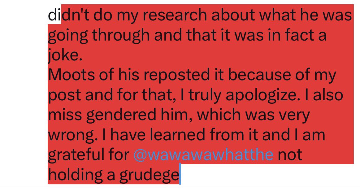 got the post taken down but I made an insensitive comment toward <a href="/wawawawhatthe/">Skel</a> and how he was gaslighting people into giving him a halo. I didn't do my research about what he (mornebelow)
(this is a repost because in my original apology I miss gendered him again in the rush of