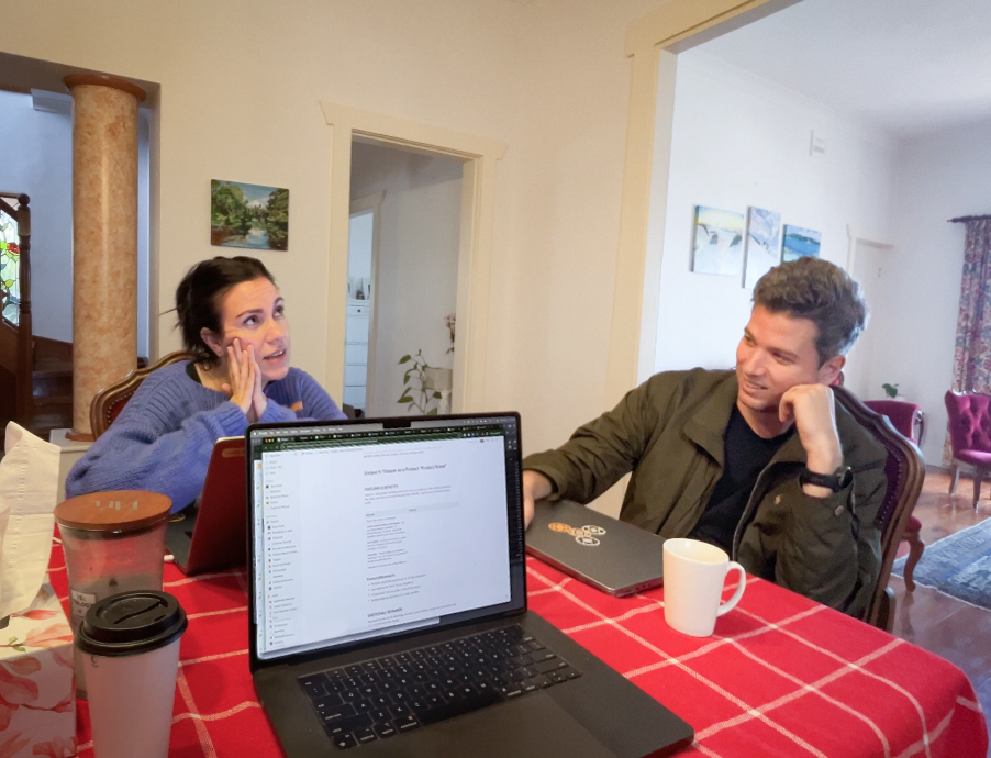 We believe this is what building looks like: human and face-to-face.
Sometimes, all you need is a dining table, laptops, and good debate.

Every week we’re sketching, pushing, and growing. And getting closer to sharing what’s next.