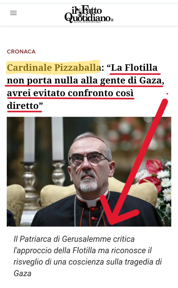 #Pizzaballa vive a pochi km da #Gaza 
(i rancorosi #Montanari &amp; #Massini nella bella Toscana).

...Ma quant'è affascinante una #Chiesa cattolica che dice la verità sulla #flottilla ma che è capace di salvare "il risveglio della coscienza" di chi è in buona fede.❤️

#Piazzapulita