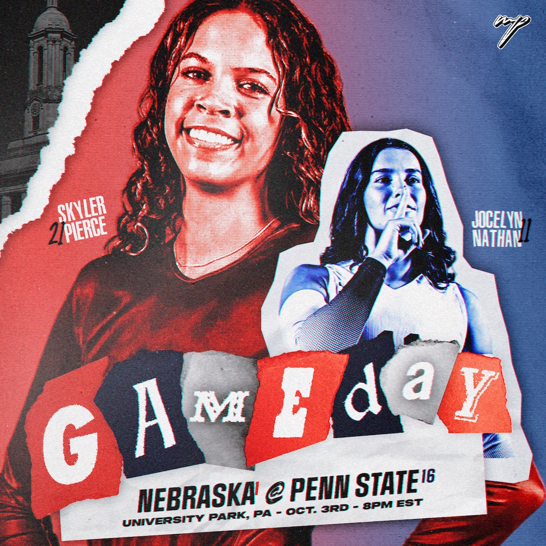 #1 Nebraska faces off reigning national champs #16 Penn St. 

<a href="/SkyPierce21/">Sky Pierce 🐝</a> and Jocelyn Nathan hit the court tomorrow 8 PM EST. You don't wanna miss this 👀
