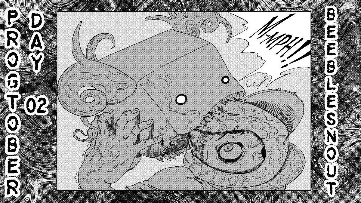 I’m once again celebrating October by drawing a scary picture of a vtuber every day of the month! It’s Progtober 2025! 🤘

Day 2 is <a href="/beeblesnout/">Beebles of V-Hive</a> , who presented me with the unique challenge of making a sentient happy meal …into a scary meal. I think I succeeded!