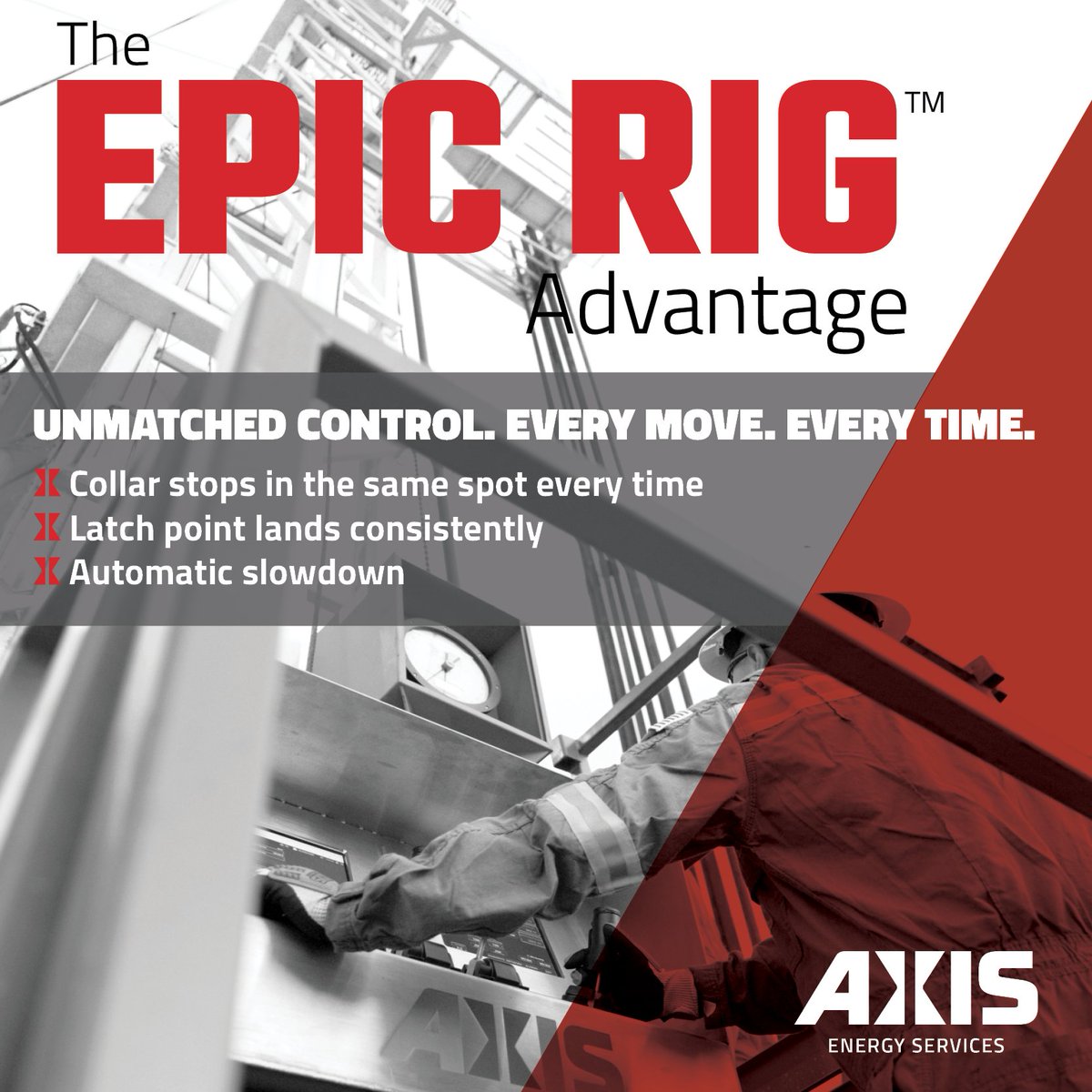 AxisEnergySvcs's tweet image. The EPIC Rig is the only field-proven fully electric well service rig that’s been in operation for over two years.
Unmatched control of block movement is one of the reasons:
✅ Collar stops in the same spot every time
✅ Latch point lands consistently
✅ Automatic slowdown