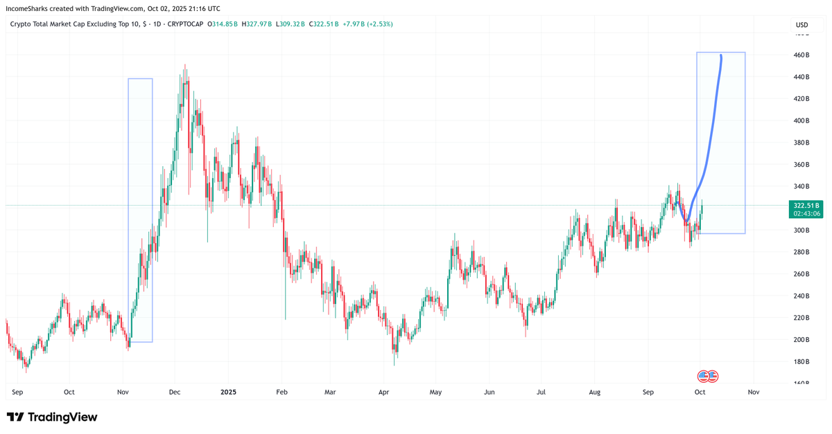 $OTHERS - It doesn't take much for things to get crazy. The biggest moves happen in the shortest amount of time. This chart excludes the top 10 tokens.