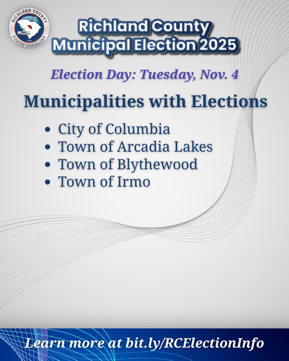 VOTING NEED-TO-KNOWS. Richland County municipal elections are right around the corner, with Election Day on Tuesday, Nov. 4. As you look ahead to the elections, here are a few reminders from the County’s Voter Registration and Elections Office: