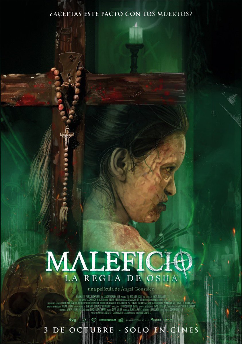 Roybattyforever's tweet image. He podido ver “Maleficio, la regla de Osha”, de Ángel González.
Un thriller de terror sobrenatural que mezcla acción de bandas callejeras con cine de posesiones, santería y ocultismo.
Os la recomiendo si queréis pasar un buen rato con un concepto original y muy interesante.